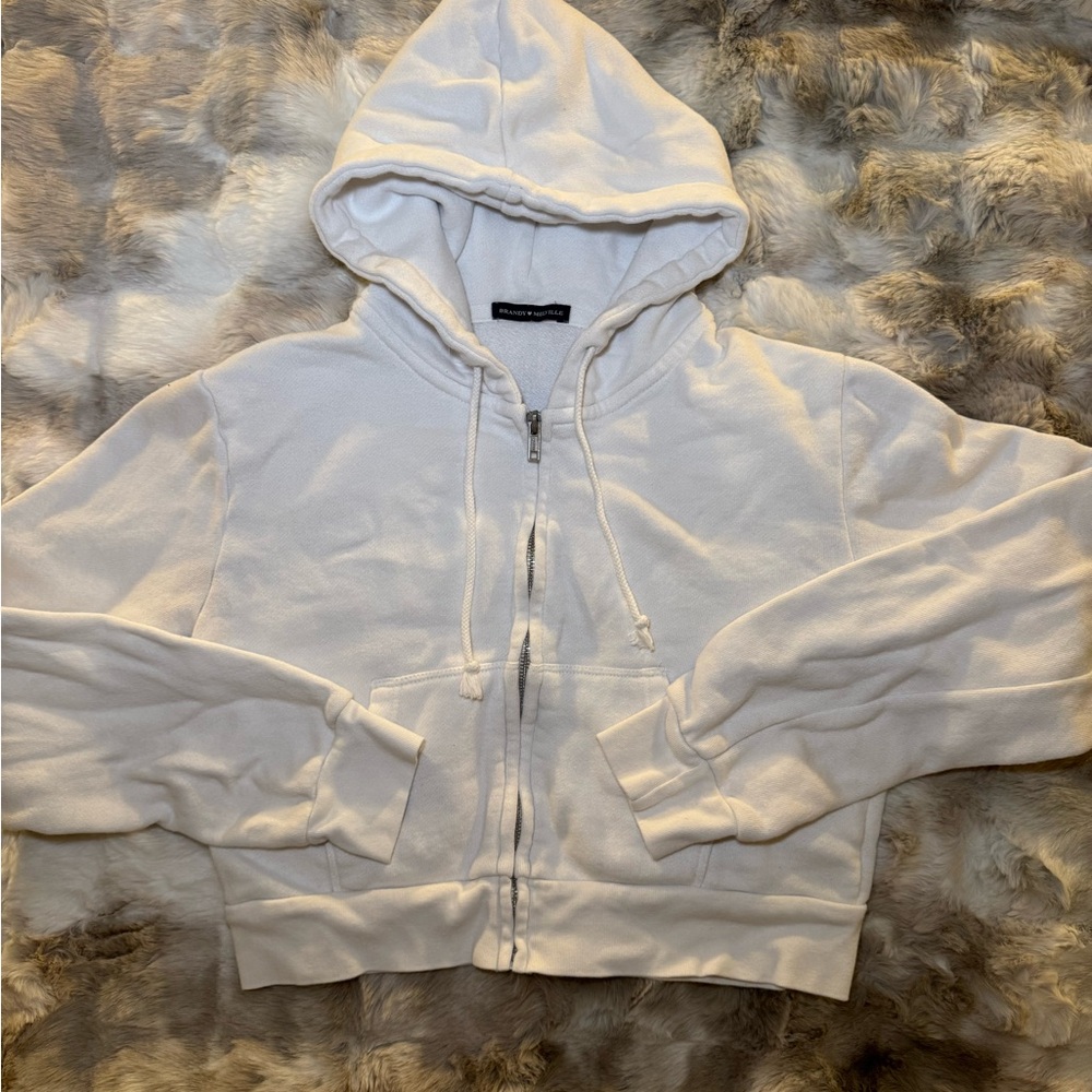 Brandy Melville Crop Zip Hoodie